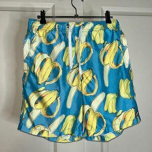 🟢 Neff Banana Print Swim Trunks – Size Small, Bold Tropical Vibes 🍌🌴